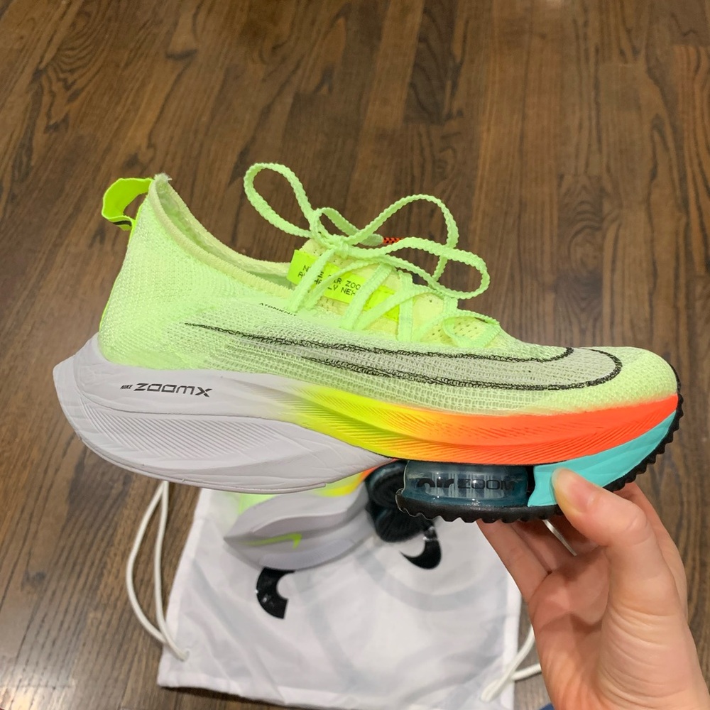 New Nike Air Zoom Alphafly Next% Barely Volt/Black-Hyper Orange Women’s US 5.5 - Picture 8 of 14